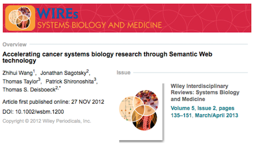 accelerating cancer systems biology research through Semantic Web technology